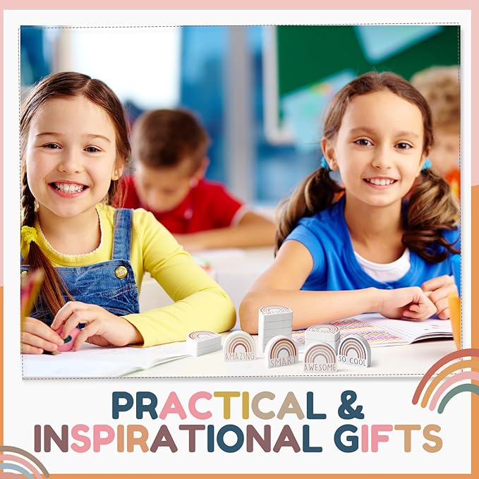 80 Sets Back to School Gifts for Students Rainbow Erasers Bulk with Greeting Cards 3D Novelty Desk Erasers for Kids Birthday Party Favors Classroom Rewards-DeskLoop Office