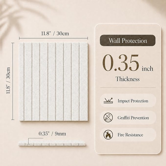 Stripe Felt Bulletin Board Tiles, Cork Board Alternative 24 x 36 in | 0.35 in - Image 2