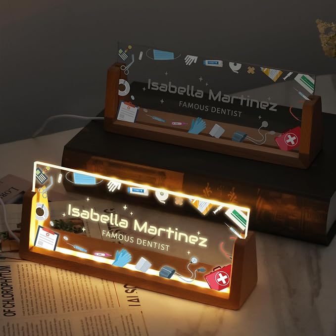 Custom Light Up Name Plate for Desk, Personalized LED Acrylic Name Sign - Image 2
