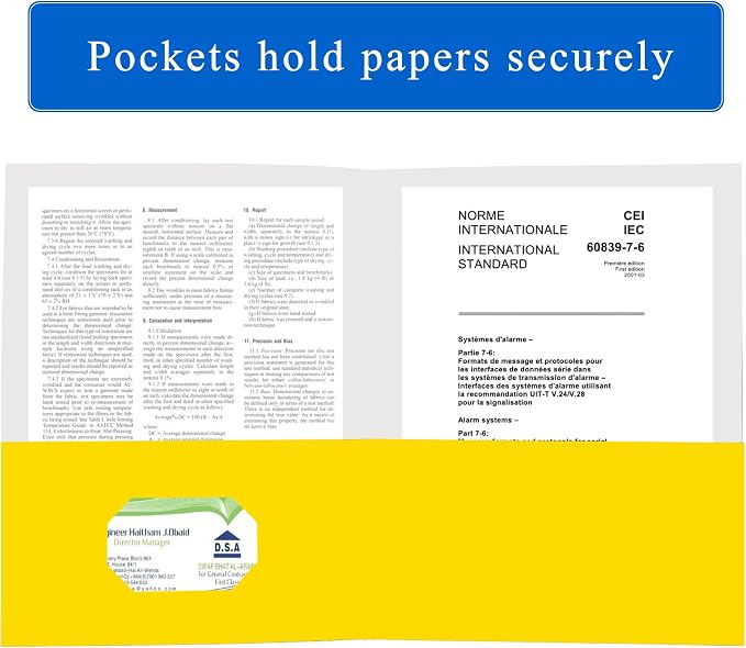 Zzrywuty 100 Packs Yellow Two Pocket File Folders - Image 3