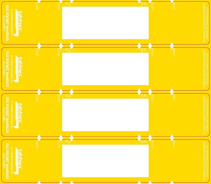 Tabbies File Pocket Handles, 9.63 X 2, 12 Sheets/Pack by Tabbies