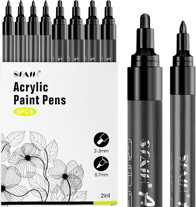 SFAIH Acrylic Black Paint Pens by SFAIH