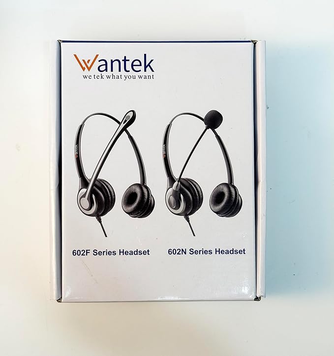 Wantek Phone Headset with Microphone Noise Cancelling,Telephone Headset 2.5mm Jack Compatible with Panasonic AT&T Uniden Cisco Linksys Grandstream Vtech Polycom Cordless Office Phones-DeskLoop Office