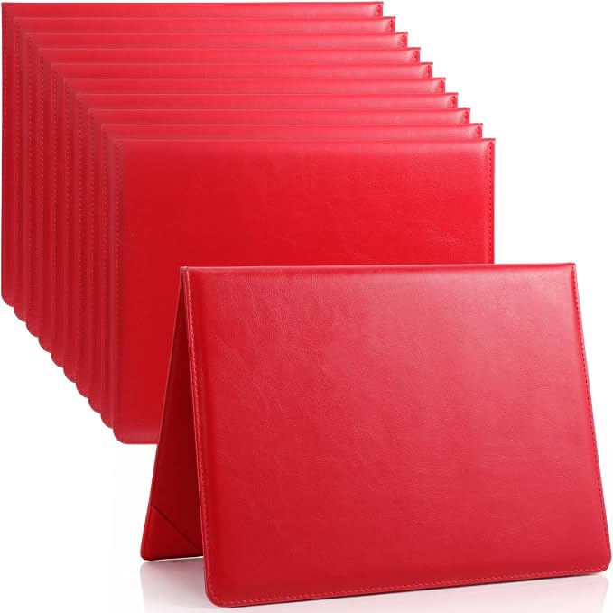 Tenare 10 Pcs Red Leather Certificate Holder 8.5 x 11 PU Phd Bachelor Master - Image 8