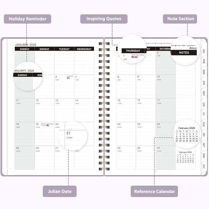 2026 Planner, Weekly and Monthly Calendar Academic Planner, Jan 2026 - Image 2