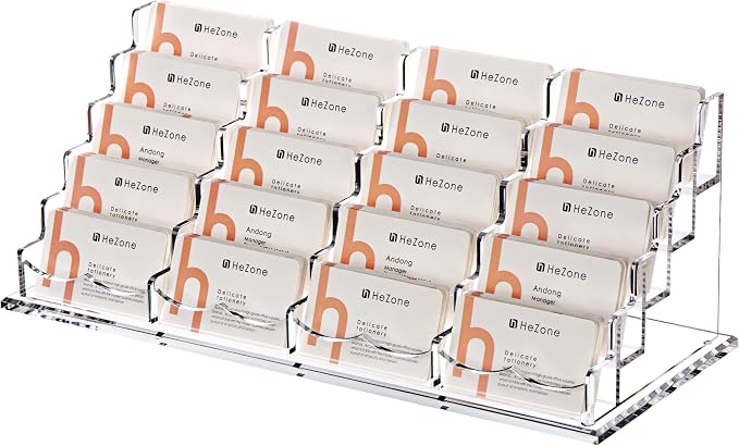 HeZone Business Card Holder for Desk Multiple Cards Display Stand Rack for by HeZone