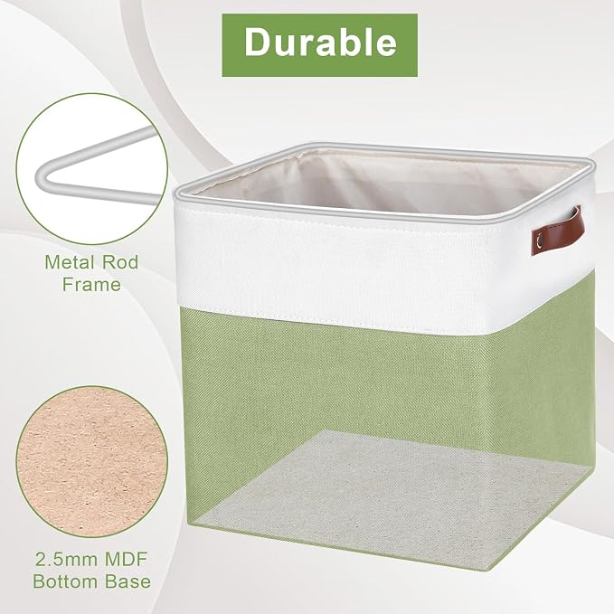 Bagnizer 13x13 Cube Storage Bins, Collapsible Fabric Storage Box, 4 Pack Closet - Image 4