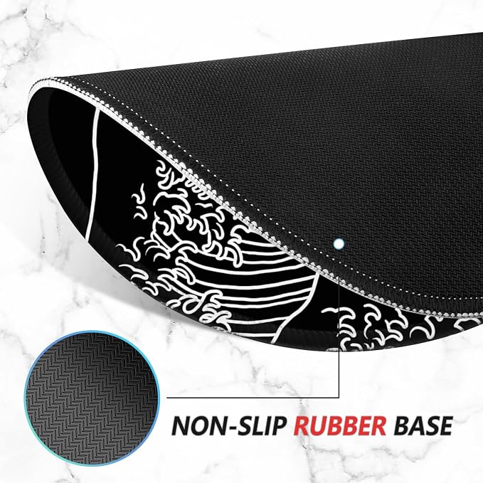 ITNRSIIET Mouse Pad Non-Slip Rubber Base Smooth Surface Stitched Edges - Image 4