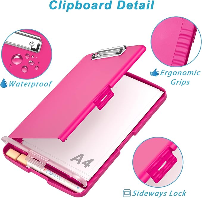 Rimilak Clipboard with Storage, 8.5 x 11'' High Capacity Clip Board, - Image 5