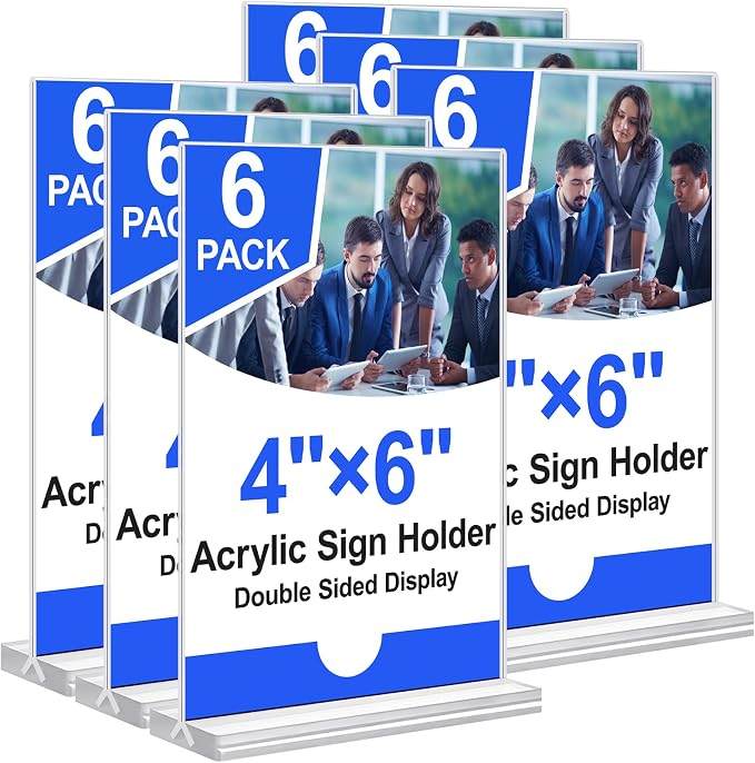 Acrylic Sign Holder 4x6 Vertical Plastic Signs Acrylic Frame Display Signs by Unknown