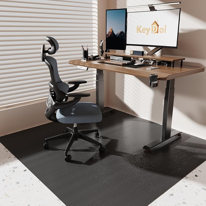 60"x 75" Office Chair Mat for Hardwood, Vinyl Computer Floor Mat, Anti-Slip by FeelLifeEnjoyLifelmmerseYourselfInLife