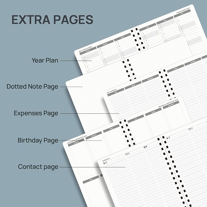 POPRUN 2027 Planner, 6.75" x 8.75" Weekly Calendar Book, Daily Appiontment Book - Image 5