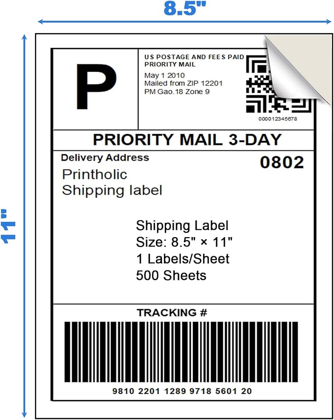 Full Sheet Labels 8.5x11 for Laser & Inkjet Printers, 500 Sheets | Waterproof & - Image 3
