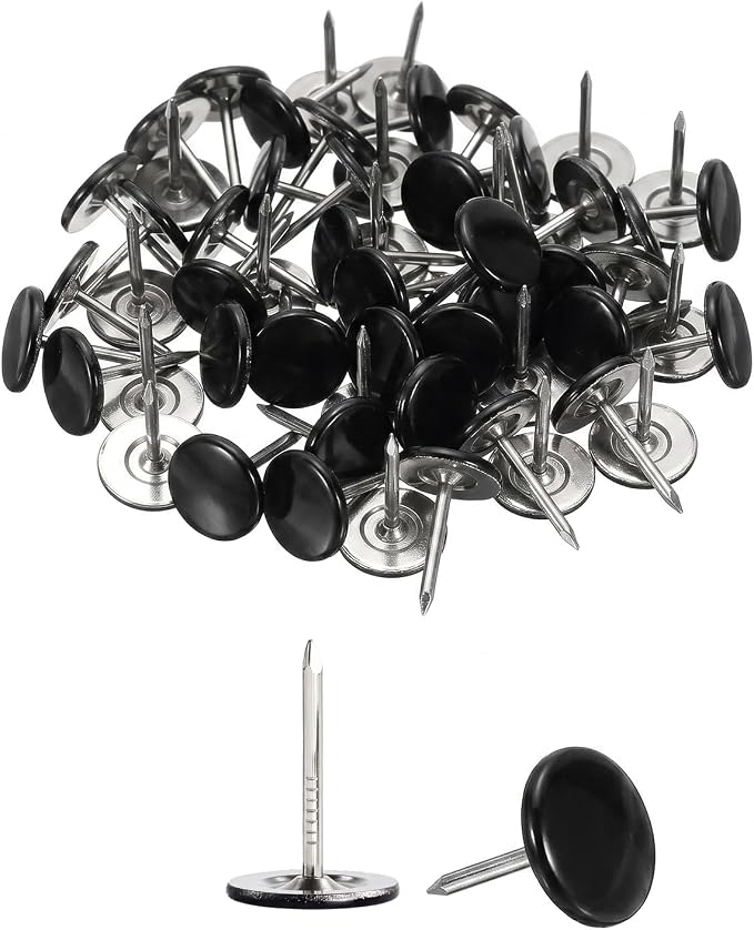 Black Heavy Duty Thumb Tacks, Extra Long Push Pins by lengedhope