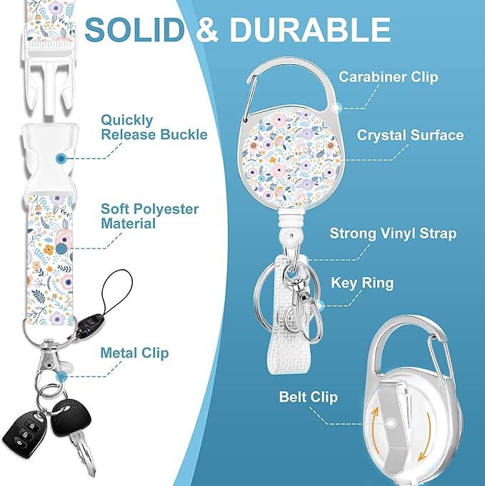 Badge Lanyard and ID Badge Holder, Retractable Badge Reels - Image 3