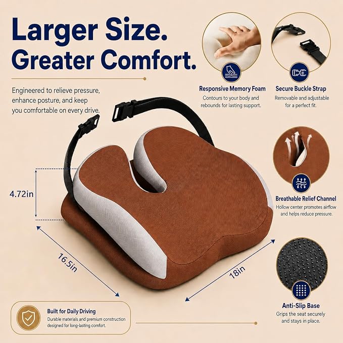 Seat Cushions for Office Chairs Wheelchair Cushion for Long Sitting Back - Image 3