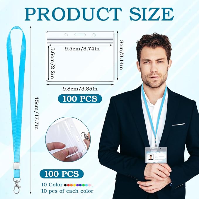 100 Pack Name Tag Lanyards - Image 2