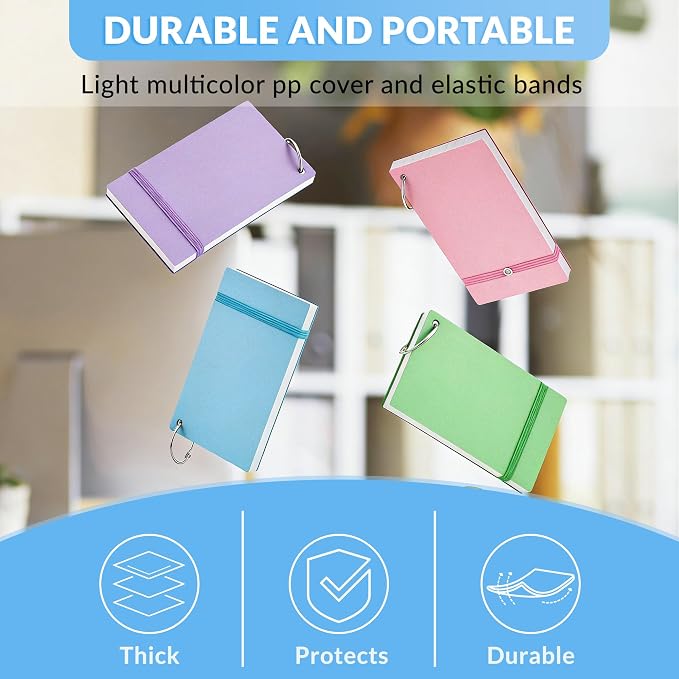 NEEWAY Ruled Index Cards with Ring 3x5 Inches, Flash Cards with Rings - Image 4