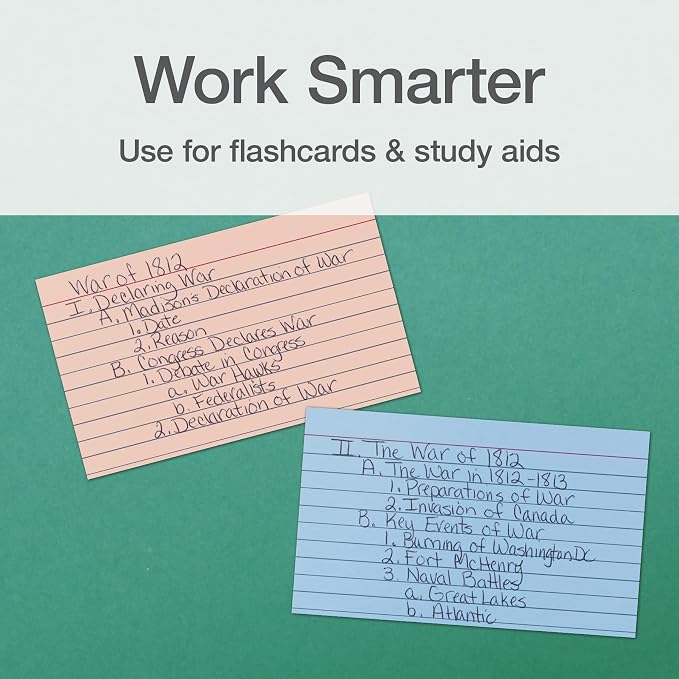 Oxford Ruled Index Cards, Lined Note Cards, Flashcards - Image 4
