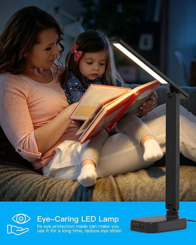 One Beat Small LED Desk Lamp Power Strip 5ft Extension Cord - Image 5