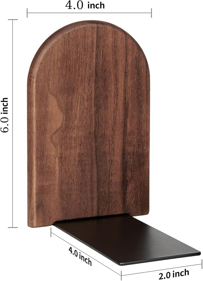 Book Ends, 1 Pair Bookends Wood Book Ends Universal Economy Bookend - Image 3