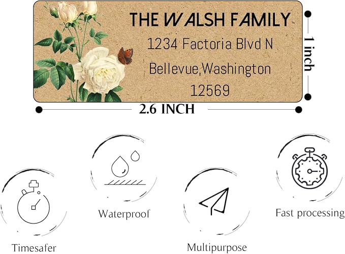 LINMAGCO Personalized Return Address Labels Gold 500 Pcs Mail Labels - Image 3