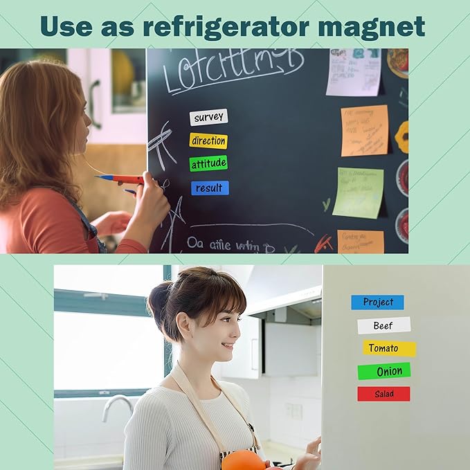 LLPT Dry Erase Magnetic Label Strips, 10 Pack | Blank Reusable, Writable - Image 5