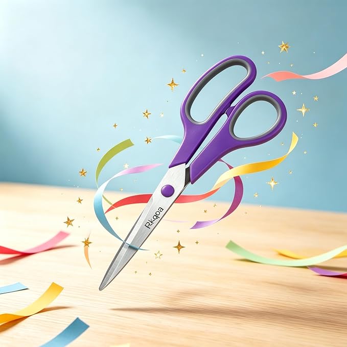 Scissors, 6 Pack 8" All Purpose Comfort-Grip Sharp Shears - Image 9