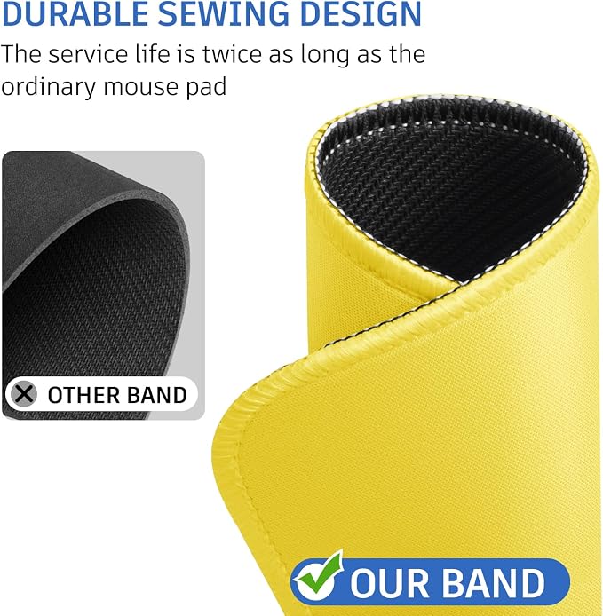 Yellow Mouse Pad, 10.2 x 8.2 inches, Non-Slip Waterproof Rubber - Image 4