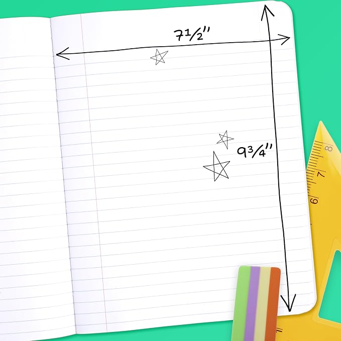 Mead Composition Notebook, Wide Ruled 7.5" x 9.75" Paper, 100 Sheets, 6 Pack - Image 3
