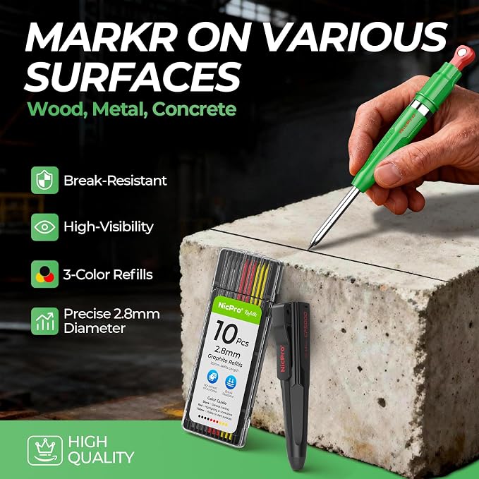 Nicpro 7-in-1 CP5000 Magnetic Carpenter Pencils - Image 4