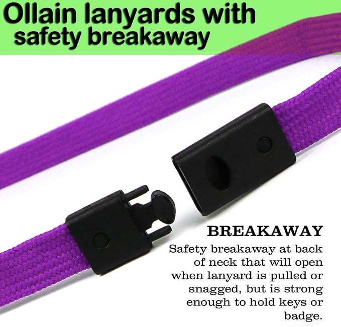 Safety Breakaway Lanyard with J-Hook Flat Lanyards - Image 2