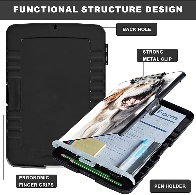 Clipboard with Storage, Heavy Duty Plastic Storage Clipboard with Low Profile - Image 6