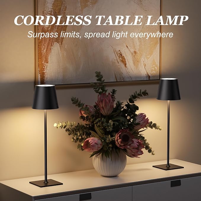 Kakanuo Cordless Rechargeable Table Lamp Black 5000mAh Battery Operated Lamps - Image 7