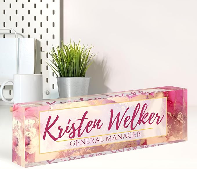 Name Plate for Desk, Desk Name Plate Personalized, Office Decor for Women Men by Spricoz