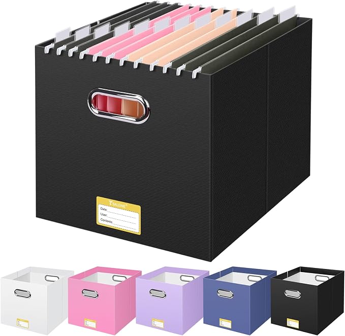 BALEINE File Organizer Box, Cardboard File Folder Organizer by BALEINE