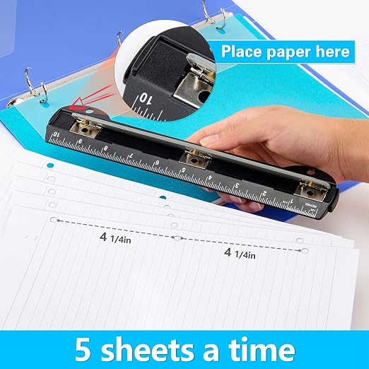 WorkLion 3 Ring Hole Punch for Binder, Portable Puncher, Office Assistant - Image 3