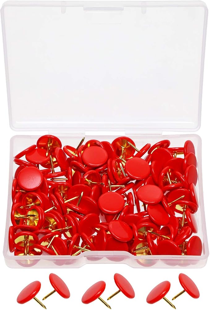 Tupalizy 120PCS Flat Plastic Round Head Map Thumb Tacks Push Pins by Tupalizy