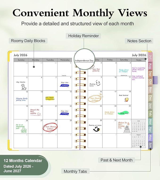 Academic Planner 2026-2027, Hardcover Weekly and Monthly Calendar Planner from - Image 2