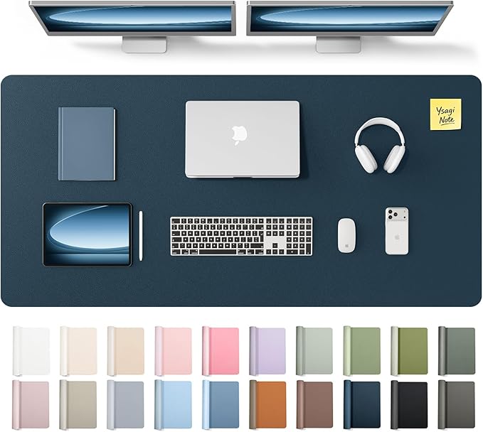 YSAGi Leather Desk Pad Protector, Office Desk Mat, Large Mouse Pad, Non-Slip PU by YSAGi