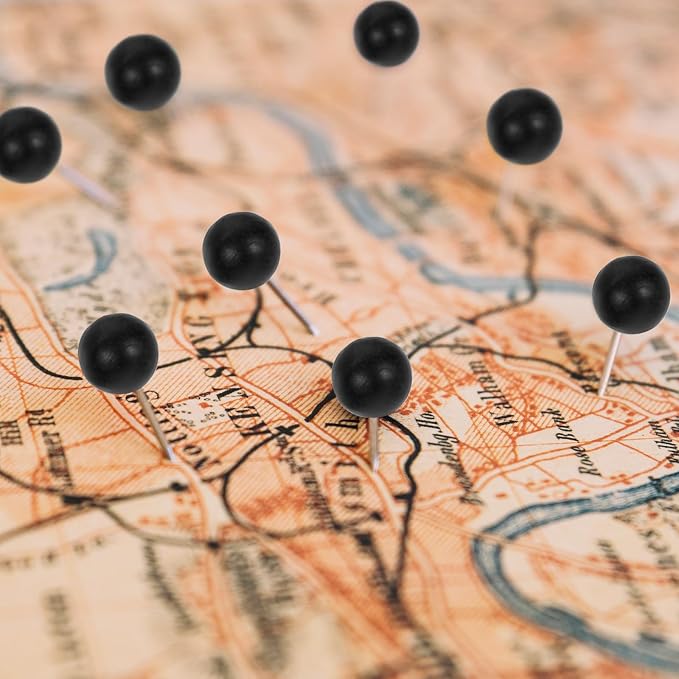 200 PCS Black Push Pins, Small Round Head Map Push Pins - Image 4