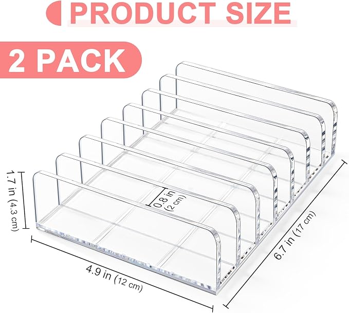 Vowcarol 2 Packs Acrylic Mail Organizer 7 Slots Cash Tray - Image 3