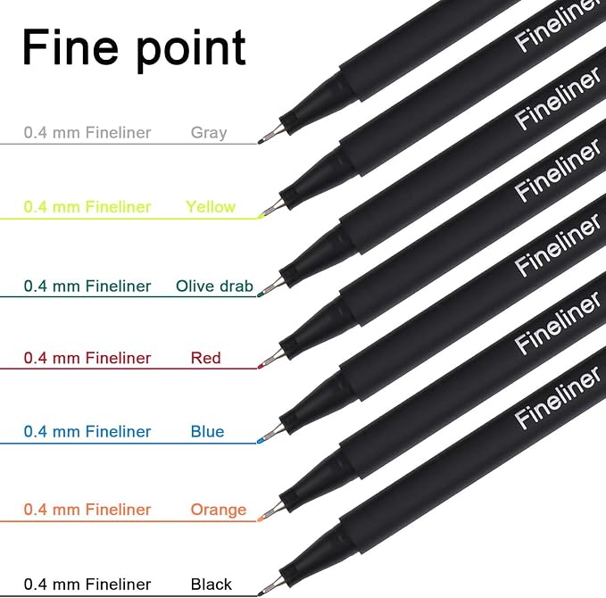 Dyvicl Journal Planner Pens Colored Pens, 24 Colors 0.4mm Fineliner Pen Set - Image 3