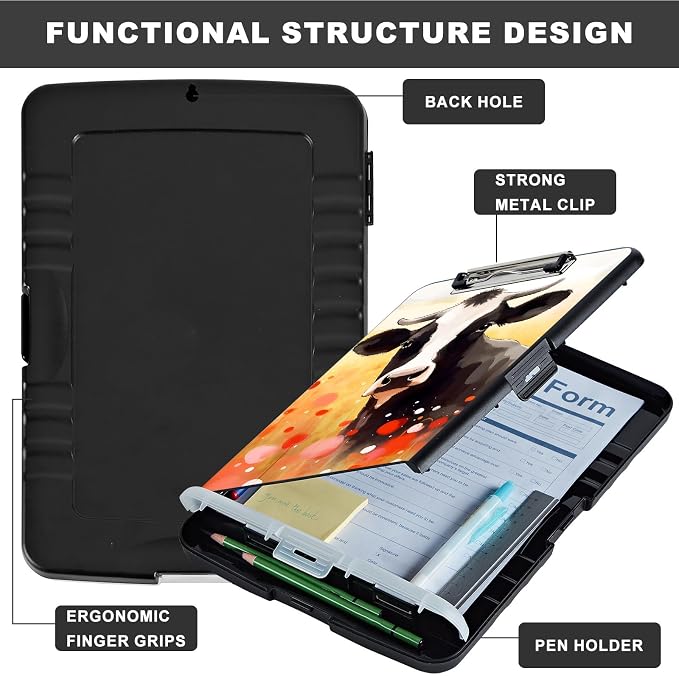 Clipboard with Storage, Heavy Duty Plastic Storage Clipboard with Low Profile - Image 6