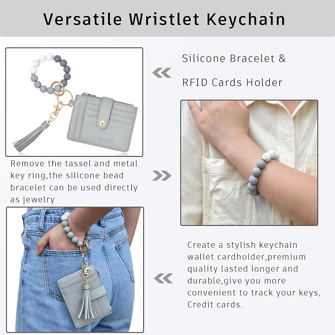 BAOSIWA Silicone Bracelet Keychain Wallet - Image 5