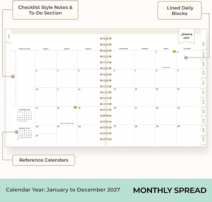 Blue Sky Day Designer 2027 Daily and Monthly Planner Calendar, January 2027 - Image 4