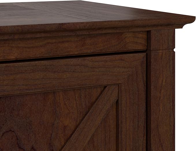 Bush Furniture Key West 2 Drawer Lateral File Cabinet in Bing Cherry-DeskLoop Office