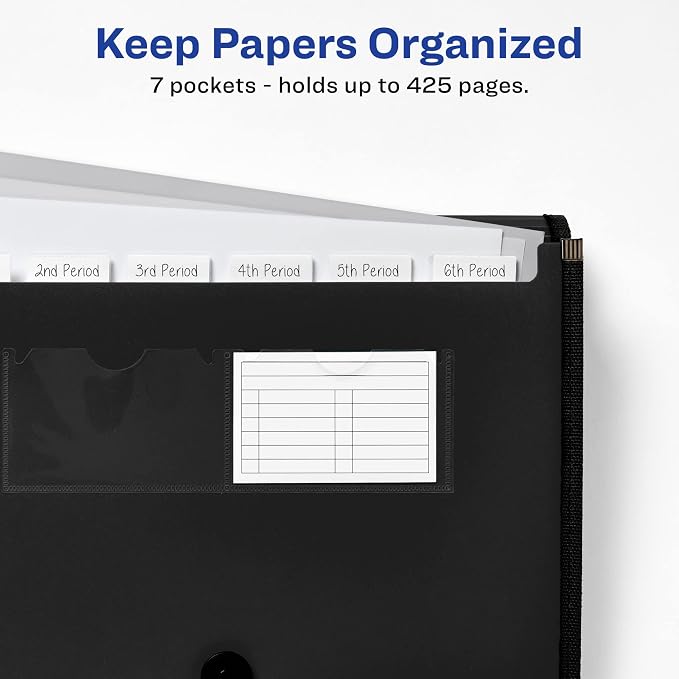 Avery Expanding File Folder Organizer, 7-Pocket Accordion File Organizer - Image 5