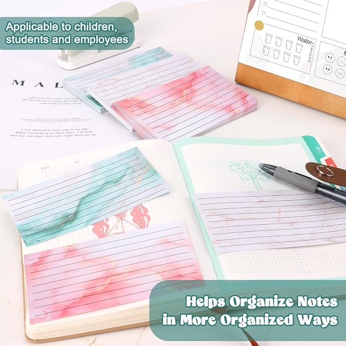 100 Pack Colored Index Cards 3x5 Marble Notecards Lined FlashCards - Image 6