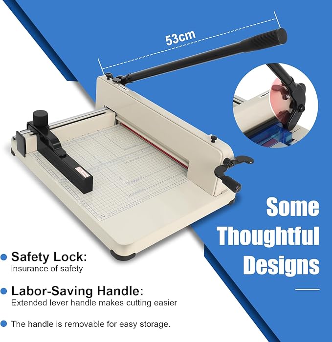 Heavy Duty Paper Cutter, 12 inch Guillotine Paper Cutter Industrial-Grade Steel Blade with Safety Lock, Guillotinas para Cortar Papel Paper Trimmer for Office, School, Crafting Cardstock-DeskLoop Office